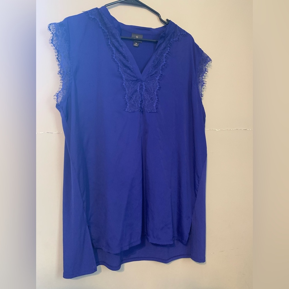 Worthington Royal Blue Sleeveless Blouse Size XL